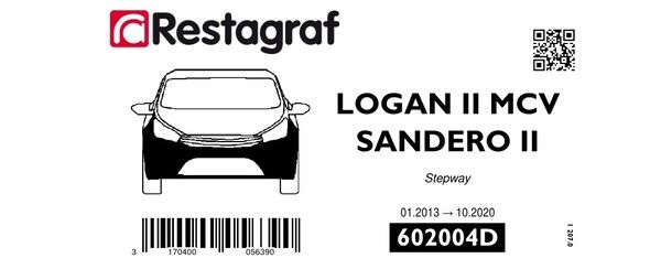 [A602004D] Fasteners kit for front bumper LOGAN II MCV / SANDERO STEPWAY 01.2013 → 10.2020