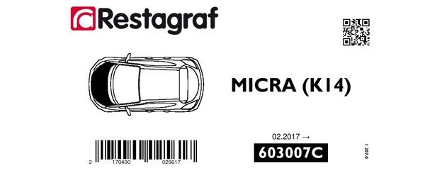 [A603007C] Fasteners kit for bonnet MICRA V (K14) All versions 02.2017 → 06.2023