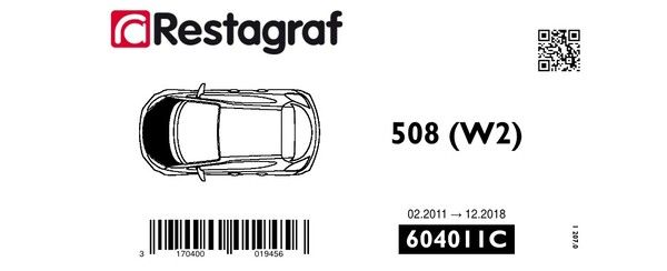 [A604011C] Fasteners kit for bonnet 508 I (W2) All versions 02.2011 → 12.2018