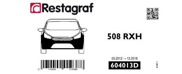[A604013D] Fasteners kit for front bumper 508 RXH 03.2012 → 12.2018