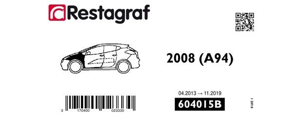 [A604015B] Fasteners kit for front fender 2008 (A94) 04.2013 → 11.2019
