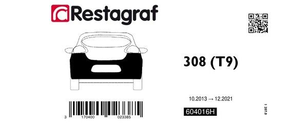 [A604016H] Fasteners kit for rear bumper 308 (T9) All versions 10.2013 → 12.2021