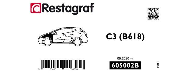 [A605002B] Fasteners kit for front fender C3 (B618) (Phase) 2 09.2020 →