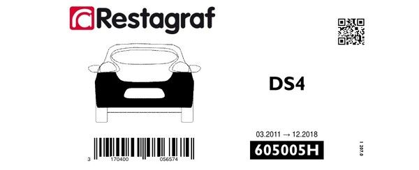 [A605005H] Fasteners kit for rear bumper DS4 03.2011 → 12.2018