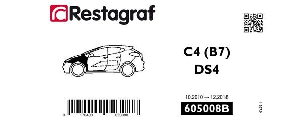 [A605008B] Fasteners kit for front fender C4 (B7) / DS4 alls models 10.2010 → 12.2018