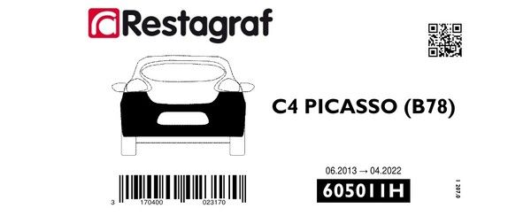 [A605011H] Fasteners kit for rear bumper C4 PICASSO (B78) All versions 06.2013 → 07.2022