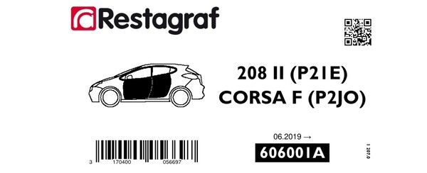 [A606001A] Fasteners kit for doors 208 (P21E) 06.2019 → / CORSA F (P2JO) 11.2019 →