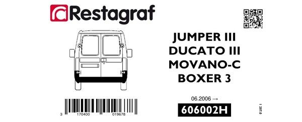 [A606002H] Fasteners kit for rear bumper JUMPER III / DUCATO 3 / BOXER 3 / MOVANO C 06.2006 →