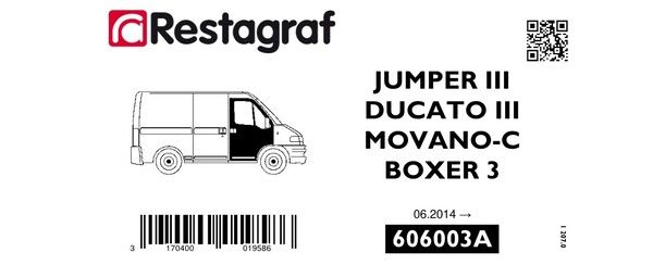 [A606003A] Fasteners kit for front doors JUMPER III / DUCATO 3 / BOXER 3 (Phase2) 06.2014 → / MOVANO C 10.2021 →