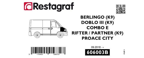 [A606003B] Fasteners kit for front fender BERLINGO / DOBLO III / COMBO E / RIFTER / PARTNER / PROACE CITY (K9 TTY) 09.2018 →
