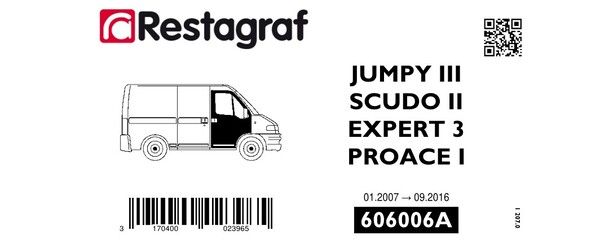 [A606006A] Fasteners kit for front doors EXPERT 3 / JUMPY III / SCUDO II / PROACE I 01.2007 → 09.2016