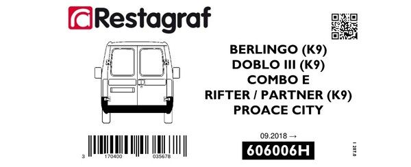[A606006H] Fasteners kit for rear bumper BERLINGO (K9) / COMBO E  / DOBLO III / PROACE CITY / PARTNER (K9)  09.2018 →