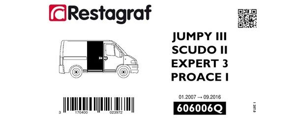 [A606006Q] Fasteners kit for sliding side doors EXPERT 3 / JUMPY III / SCUDO II / PROACE I 01.2007 → 09.2016