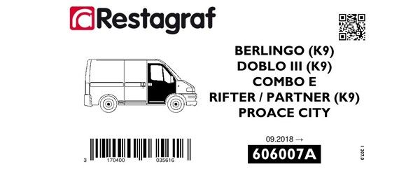 [A606007A] Fasteners kit for front doors BERLINGO / DOBLO III / COMBO E / RIFTER / PARTNER / PROACE CITY (K9) 09.2018 →