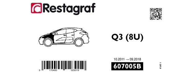[A607005B] Fasteners kit for front fender Q3 (8U) 10.2011 → 09.2018