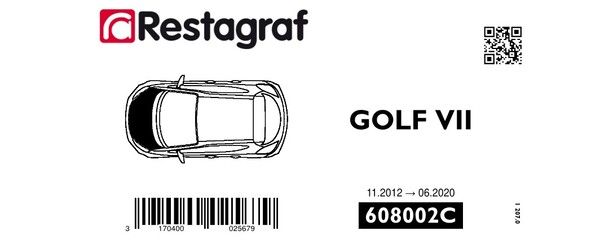 [A608002C] Fasteners kit for bonnet GOLF VII (8U) All versions 11.2012 → 06.2020
