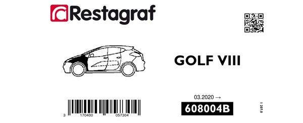 [A608004B] Fasteners kit for front fender GOLF VIII (380) All versions 03.2020 →