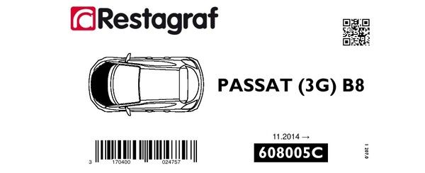 [A608005C] Fasteners kit for bonnet PASSAT B8 (3G) 11.2014 → 10.2023