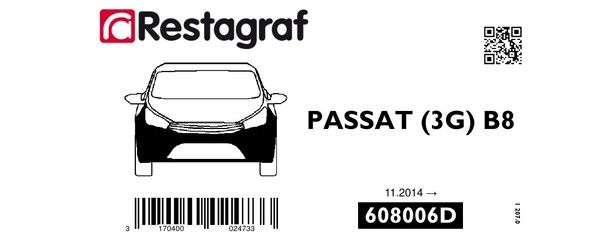 [A608006D] Fasteners kit for front bumper PASSAT B8 (3G) 11.2014 → 10.2023