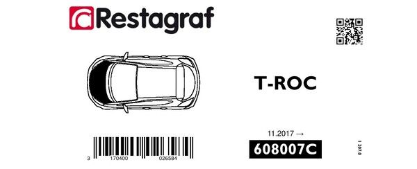 [A608007C] Fasteners kit for bonnet T-ROC (2GA) All versions 11.2017 →