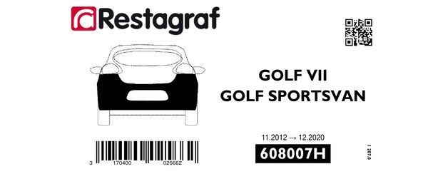 [A608007H] Fasteners kit for rear bumper GOLF VII 11.2012 → 06.2020 / SPORTSVAN 03.2014 → 12.2020