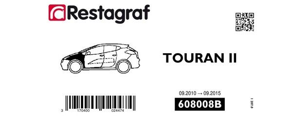 [A608008B] Fasteners kit for front fender TOURAN II 09.2010 → 09.2015