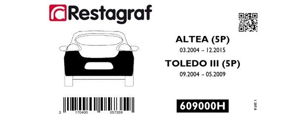 [A609000H] Fasteners kit for rear bumper ALTEA (5P) 03.2004 → 12.2015 / TOLEDO III (5P) 09.2004 → 05.2009