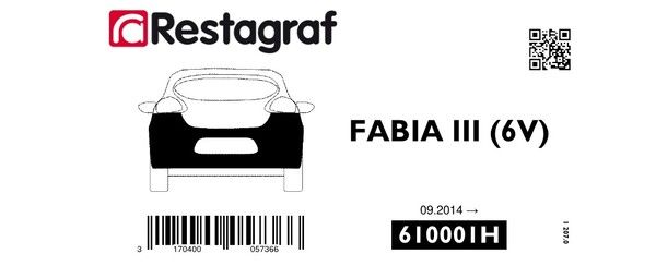 [A610001H] Fasteners kit for rear bumper FABIA III 09.2014 → 05.2021 / FABIA III COMBI 09.2014 → 12.2022