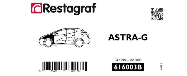 [A616003B] Fasteners kit for front fender ASTRA G 04.1998 → 07.2004