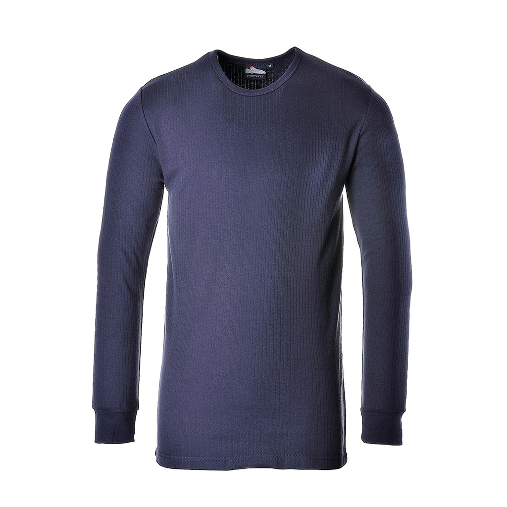[B123M-S] T-SHIRT MARINE THERMIQUE |MANCHES LONGUES / POLY/COTON 50/50 (S)