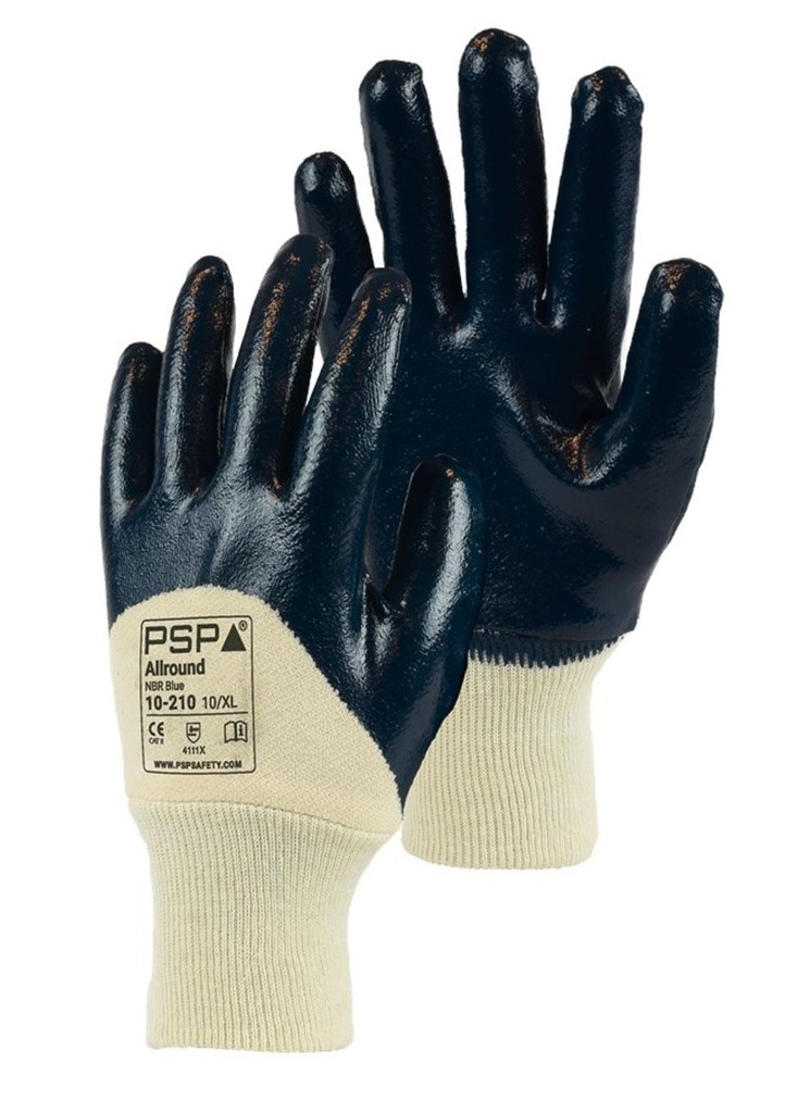 [10-210T9] GANT ALLROUND NBR BLEU|ENDUCTION 3/4, MANCHETTE SERREE|EN388 4112 (9)