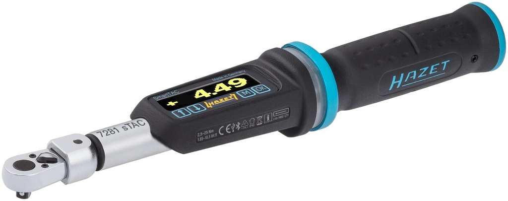 [7281-5STAC] HAZET - Clé dynamométrique à serrage couple et angle · électronique ∙ SmartTAC SYSTÈME 7000 sTAC ∙ 1 – 1000 Nm