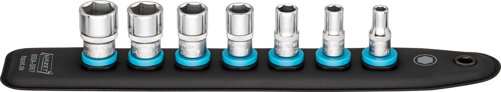 [850A-SR/7] HAZET SmartRail avec 7 emplacements 850A-SR/7 ∙ Carré creux 1/4 pouce (6,3 mm) ∙ Profil Traction à 6 pans extérieurs ∙ 7 pièces ∙ 3⁄16″ ∙ 1⁄4″ ∙ 5⁄16″ ∙ 3⁄8″ ∙ 7⁄16″ ∙ 1⁄2″ ∙ 9⁄16″