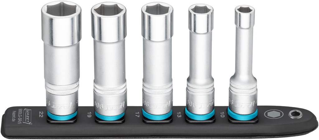 [900LG-SR/5] HAZET SmartRail ∙ barre enfichable flexible en matière plastique 900LG-SR/5 ∙ Carré creux 1/2 pouce (12,5 mm) ∙ Profil Traction à 6 pans extérieurs ∙ 5 pièces ∙ 10 ∙ 13 ∙ 17 ∙ 19 ∙ 22
