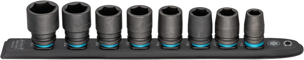 [900S-SR/8] HAZET SmartRail ∙ barre enfichable flexible en matière plastique 900S-SR/8 ∙ Carré creux 1/2 pouce (12,5 mm) ∙ Profil Traction à 6 pans extérieurs ∙ 8 pièces ∙ 13 ∙ 17 ∙ 18 ∙ 19 ∙ 21 ∙ 22 ∙ 24 ∙ 27