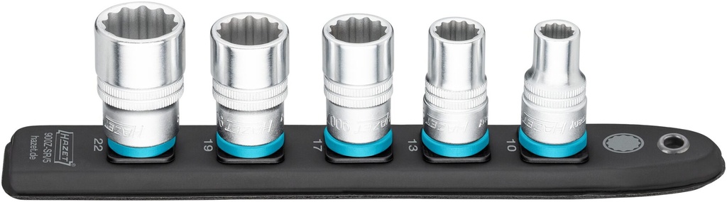 [900Z-SR/5] HAZET SmartRail ∙ barre enfichable flexible en matière plastique 900Z-SR/5 ∙ Carré creux 1/2 pouce (12,5 mm) ∙ Profil Traction à 12 pans extérieurs ∙ 5 pièces ∙ 10 ∙ 13 ∙ 17 ∙ 19 ∙ 22