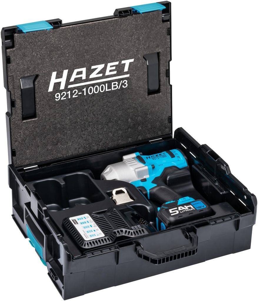 [9212-1000LB/3] HAZET Clé à chocs sans fil 9212-1000LB/3 ∙ Couple de desserrage maximal [Nm]: 1400 Nm ∙ Carré massif 1/2 pouce (12,5 mm) ∙ 3 pièces