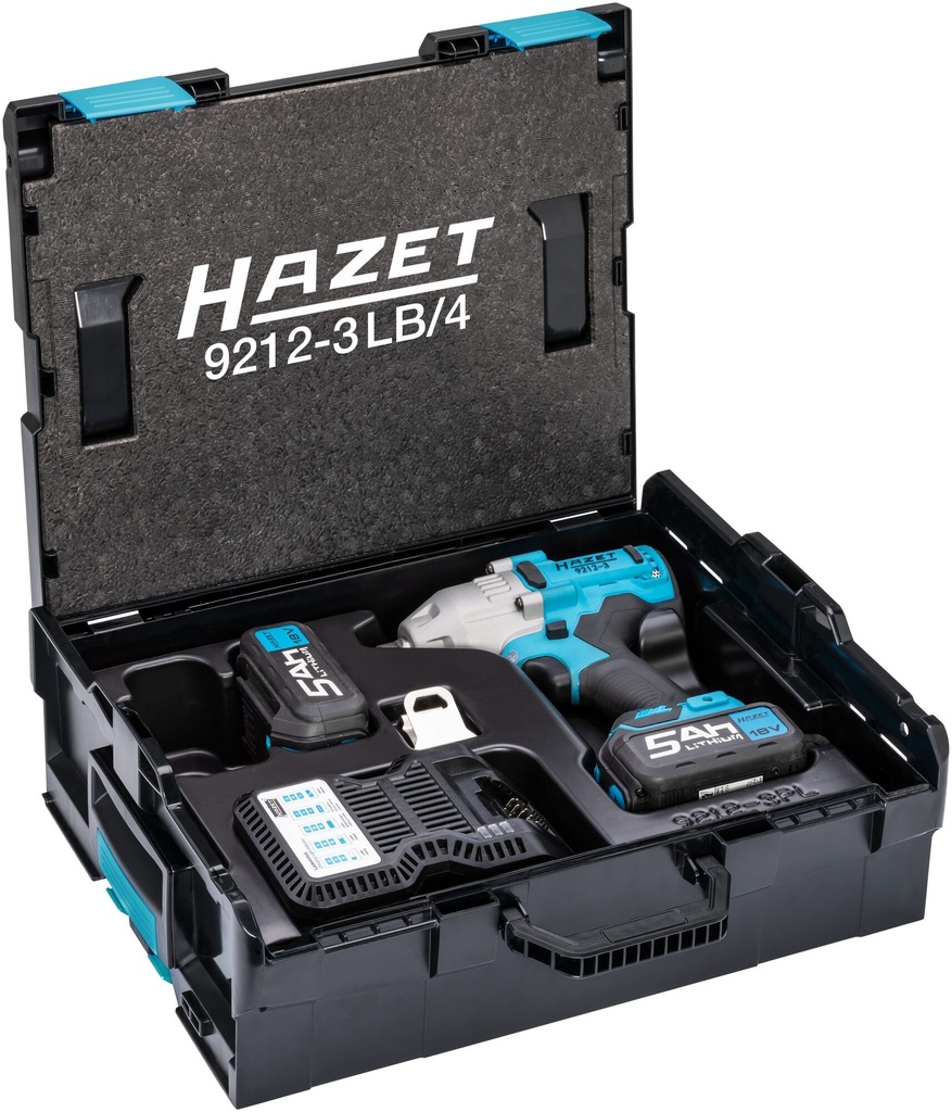 [9212-3LB/4] HAZET Clé à chocs sans fil 9212-3LB/4 ∙ Couple de desserrage maximal [Nm]: 700 Nm ∙ Carré massif 1/2 pouce (12,5 mm) ∙ 4 pièces
