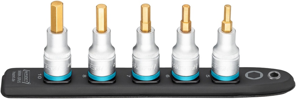 [986K-SR/5] HAZET SmartRail ∙ barre enfichable flexible en matière plastique 986K-SR/5 ∙ Carré creux 1/2 pouce (12,5 mm) ∙ Profil à 6 pans intérieurs ∙ 5 pièces ∙ 5 ∙ 6 ∙ 7 ∙ 8 ∙ 10