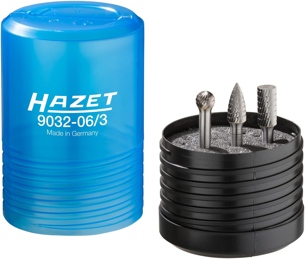 [9032-06/3] HAZET - Jeu de fraises sur tiges en métal dur ∙ 6 mm