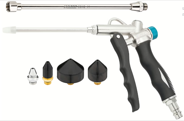 [9040-4/6] HAZET - Pistolet de soufflage à 2 voies, jeu de cônes