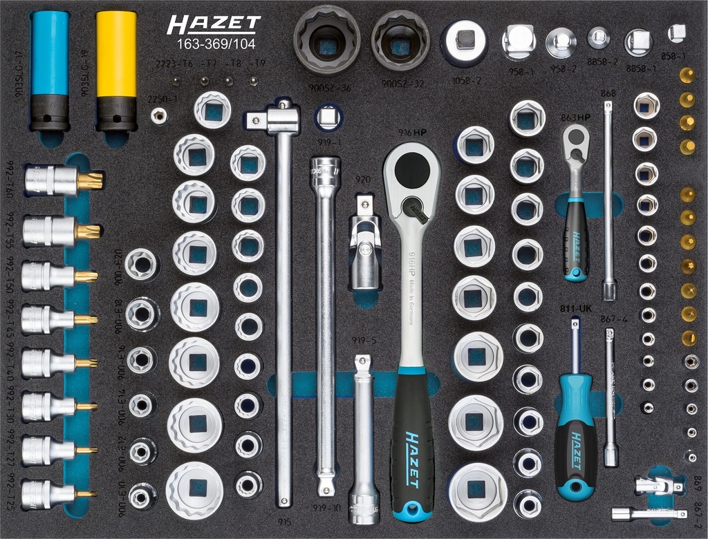 [163-369/104] HAZET - Jeu de clés à douilles
