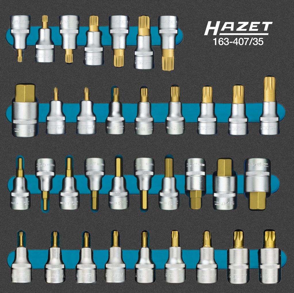 [163-407/35] HAZET - Jeu de douilles mâles