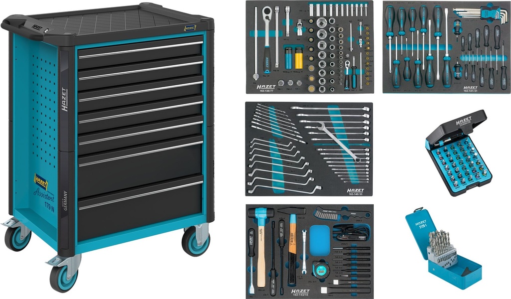 [179N-7/220] HAZET - Servante d'atelier servante d'atelier Assistent ∙ avec assortiment