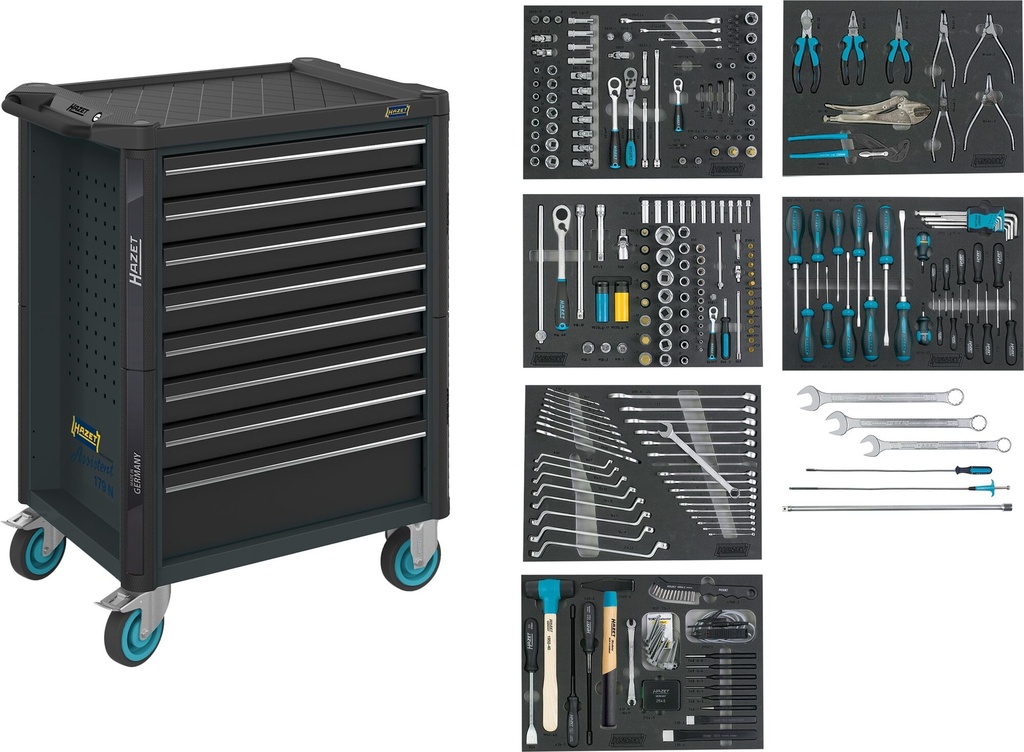 [179NT-8-RAL7016/2] HAZET - Servante d'atelier servante d'atelier Assistent ∙ avec assortiment