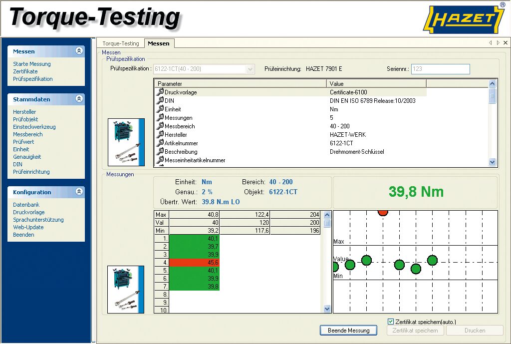 [7901E-D] HAZET - Logiciel de contrôle « Torque-Testing »