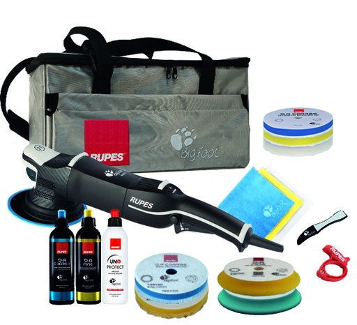 [LHR21V/LUX] LHR21 Mark V - KIT LUX (21mm/150mm) - 2 Polier-Schaumstoffpads - 2 Wollpads - 2 Schaumstoffpads - 3 Mikrofaserpads - 3 Poliermittel - 3 Mikrofasertücher - 1 Pad-Kratzkamm - 1 Kabelklemme - 1 BF-Täsch