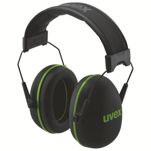 [2630.011] 2630011 - Coquilles antibruit uvex K-Series10  noir, vert SNR 30 dB Pointures L, M, S