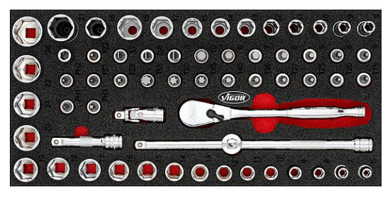 [V4973N] VIGOR - Jeu d'outils à douilles