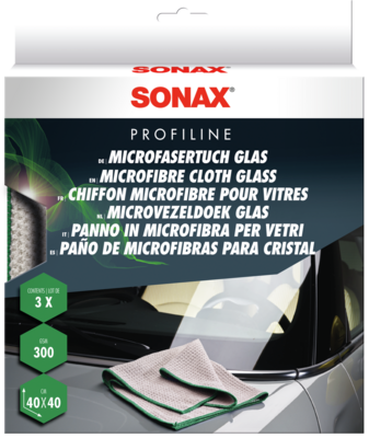 SONAX 04515410 PROFILINE Microfibre pour vitre - pack de 3 pcs